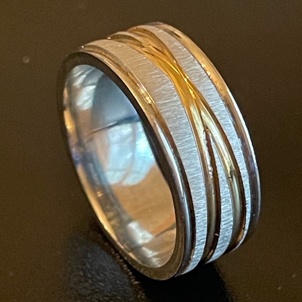 8mm gold silver infinity ring